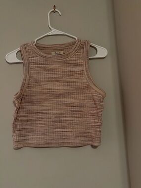 Madewell Beige Ribbed Crop Tank